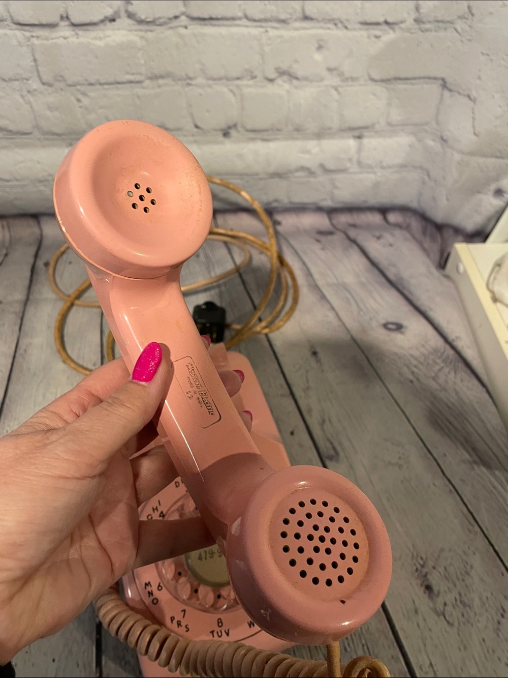 Pink Vintage Rotary Desk Phone - Classic Home Accent MCM Rare Color ! - Picture 2 of 5